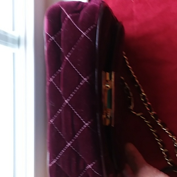 Michael Kors Special Edition New Wine Velvet Shoulder Bag/ Crossbody - Picture 13 of 15